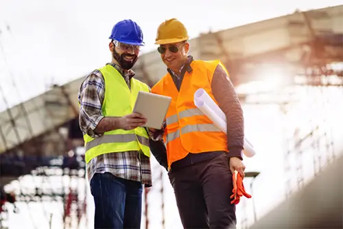 Men in hard hats and reflective vests